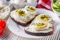 Delicious and nutritious cheese and boiled egg sandwich Royalty Free Stock Photo