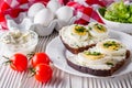 Delicious and nutritious cheese and boiled egg sandwich Royalty Free Stock Photo