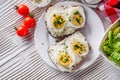 Delicious and nutritious cheese and boiled egg sandwich Royalty Free Stock Photo