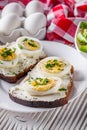 Delicious and nutritious cheese and boiled egg sandwich Royalty Free Stock Photo