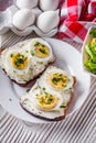 Delicious and nutritious cheese and boiled egg sandwich Royalty Free Stock Photo