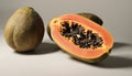 Delicious and nutritious, a fresh papaya ready to be enjoyed!