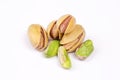 Delicious nuts pistachios, isolated on white background