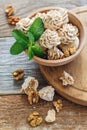 Delicious nutty meringue. Royalty Free Stock Photo