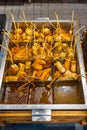 Delicious oden Japanese cuisine with meat balls stick in soup Royalty Free Stock Photo