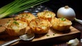 Delicious Onion Tartlettes With White Cheddar Schmaltz Royalty Free Stock Photo