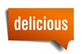 Delicious orange 3d speech bubble