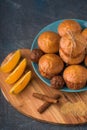Delicious orange muffins for breakfast Royalty Free Stock Photo