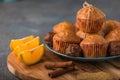 Delicious orange muffins for breakfast Royalty Free Stock Photo