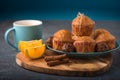 Delicious orange muffins for breakfast Royalty Free Stock Photo