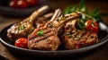 Delicious organic grilled lamb chops for a mouthwatering dinner Royalty Free Stock Photo