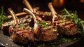 Delicious organic grilled lamb chops for a mouthwatering dinner Royalty Free Stock Photo