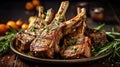 Delicious organic grilled lamb chops for a mouthwatering dinner