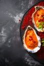 Delicious Oysters with sauce with Copy Space. Vertical Food Photography for Seafood Promotion