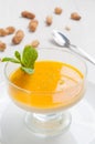 Delicious Pana cotta dessert with mango and peanuts Royalty Free Stock Photo
