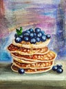 Delicious pancake with blueberries