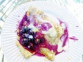 Delicious Pancake with Blueberries and Lemon zest