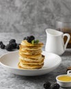 delicious pancakes with blackberry. High quality photo Royalty Free Stock Photo