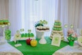 Delicious party reception candy bar dessert table