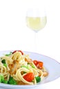 Delicious pasta with wine