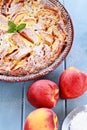 Delicious Peach Clafouti Royalty Free Stock Photo