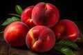 Delicious Peach Slices. Fresh, Ripe, and Vibrant Fruit Served in an Appealing Composition