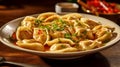 Delicious pelmeni, dumplings, ravioli, for menu in restaurant, banners, social media