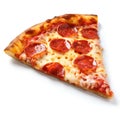 Delicious Pepperoni Pizza Slice Isolated on White. Generative ai