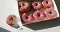 Delicious pink donuts with sprinkles Royalty Free Stock Photo