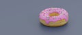 Delicious pink glazed doughnuts with sprinkles . 3d rendering picture