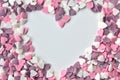 Delicious pink ValentineÃÂ´s Day sugar hearts and ornaments in pink, purple and white show I love you to your beloved girlfriend Royalty Free Stock Photo