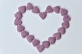 Delicious pink ValentineÃÂ´s Day sugar hearts and ornaments in pink, purple and white show I love you to your beloved girlfriend Royalty Free Stock Photo