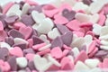 Delicious pink ValentineÃÂ´s Day sugar hearts and ornaments in pink, purple and white show I love you to your beloved girlfriend Royalty Free Stock Photo