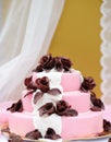 Delicious pink wedding cake Royalty Free Stock Photo