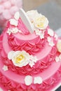 Delicious pink wedding cake Royalty Free Stock Photo