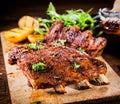 Delicious piquant grilled ribs