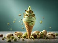 delicious pistachio gelato cone is a feast for the senses. The aroma of freshly roasted pistachios wafts