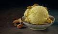 Delicious pistachio ice cream scoop Royalty Free Stock Photo