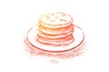 Delicious pita stack on plate, traditional turkish dish, national wholemeal flour baking, bakery menu