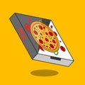 Delicious Pizza Box Order Illustration Vector Royalty Free Stock Photo