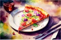 A delicious pizza, generative ai illustration featuring a crispy crust, melted cheese, and savory toppings