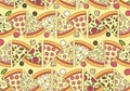 Delicious Pizza Pattern with ingredients