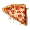 Delicious pizza of a single Pizza on a white background