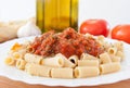 Delicious plate of macaroni with tomato Royalty Free Stock Photo