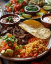 Delicious plate of mexican food on a table Royalty Free Stock Photo