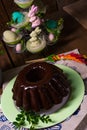 Delicious Polish Easter chocolate cake Royalty Free Stock Photo