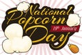 Delicious Popcorn and Grain to Celebrate its National Day, Vector Illustration