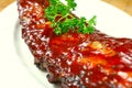 Delicious pork ribs smothered