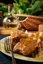 Delicious pork ribs stewed in gravy Royalty Free Stock Photo