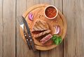 Delicious portion of healthy grilled lean medium rare beef steak Royalty Free Stock Photo